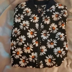 "Wet Seal" Flower zip up sweatshirt